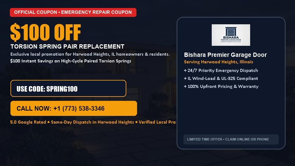 Bishara Premier Garage Door $100 OFF Dual Torsion Spring Replacement in Harwood Heights, IL