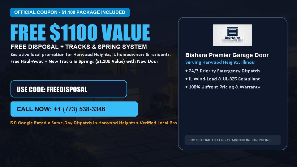 Bishara Premier Garage Door FREE Haul-Away & Heavy-Duty Tracks with New Door